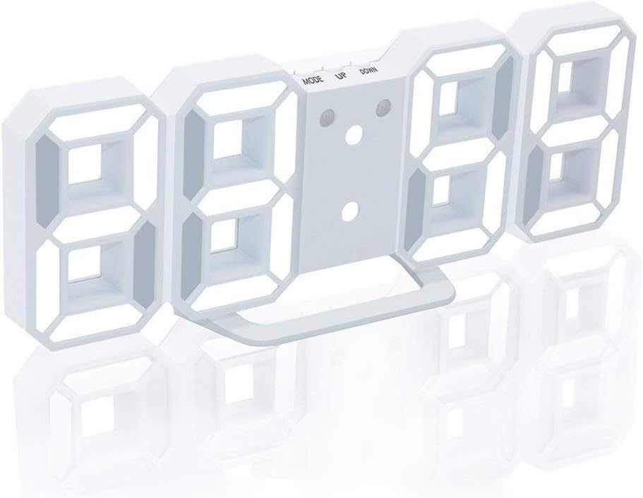 3D LED Digital Alarm Clock with Time Date Temperature Display