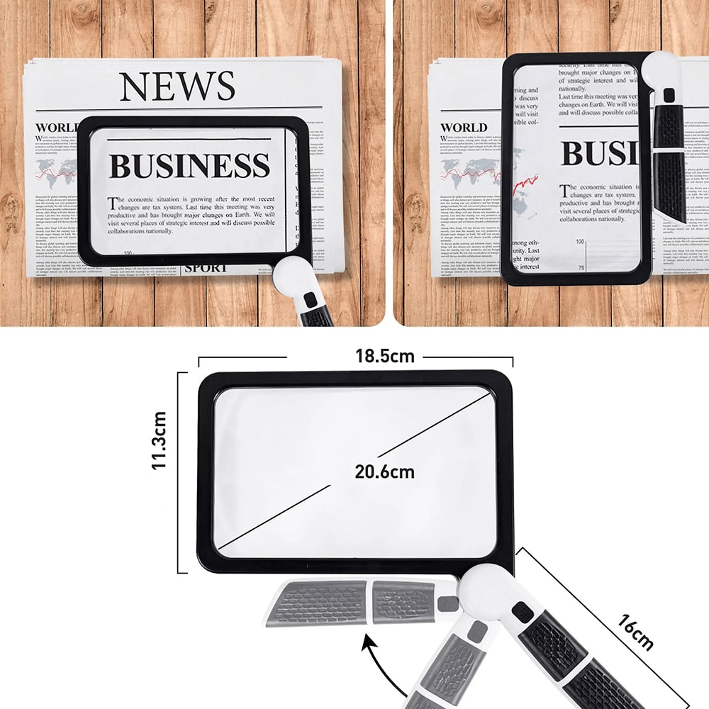 5X LED Handheld Reading Magnifier with Foldable Handle