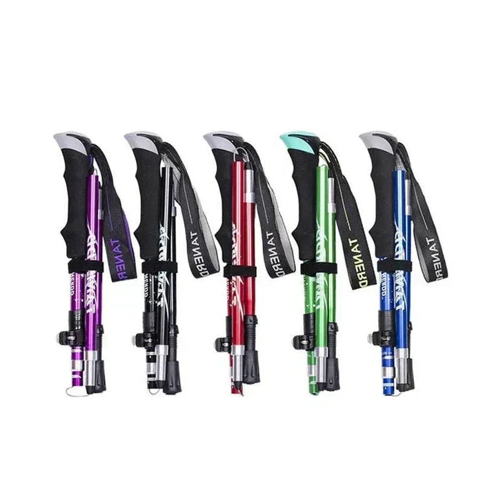 Adjustable Folding Trekking Pole Lightweight Telescopic Hiking Stick