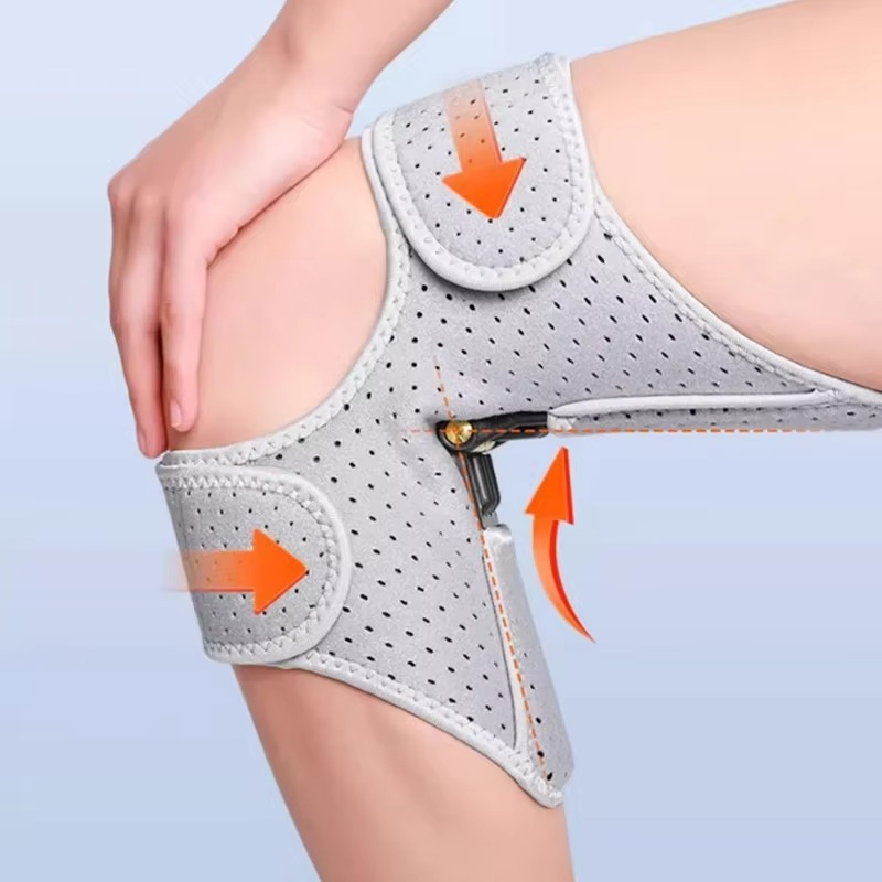 Adjustable Knee Support Brace with Rebound Springs and Breathable Straps