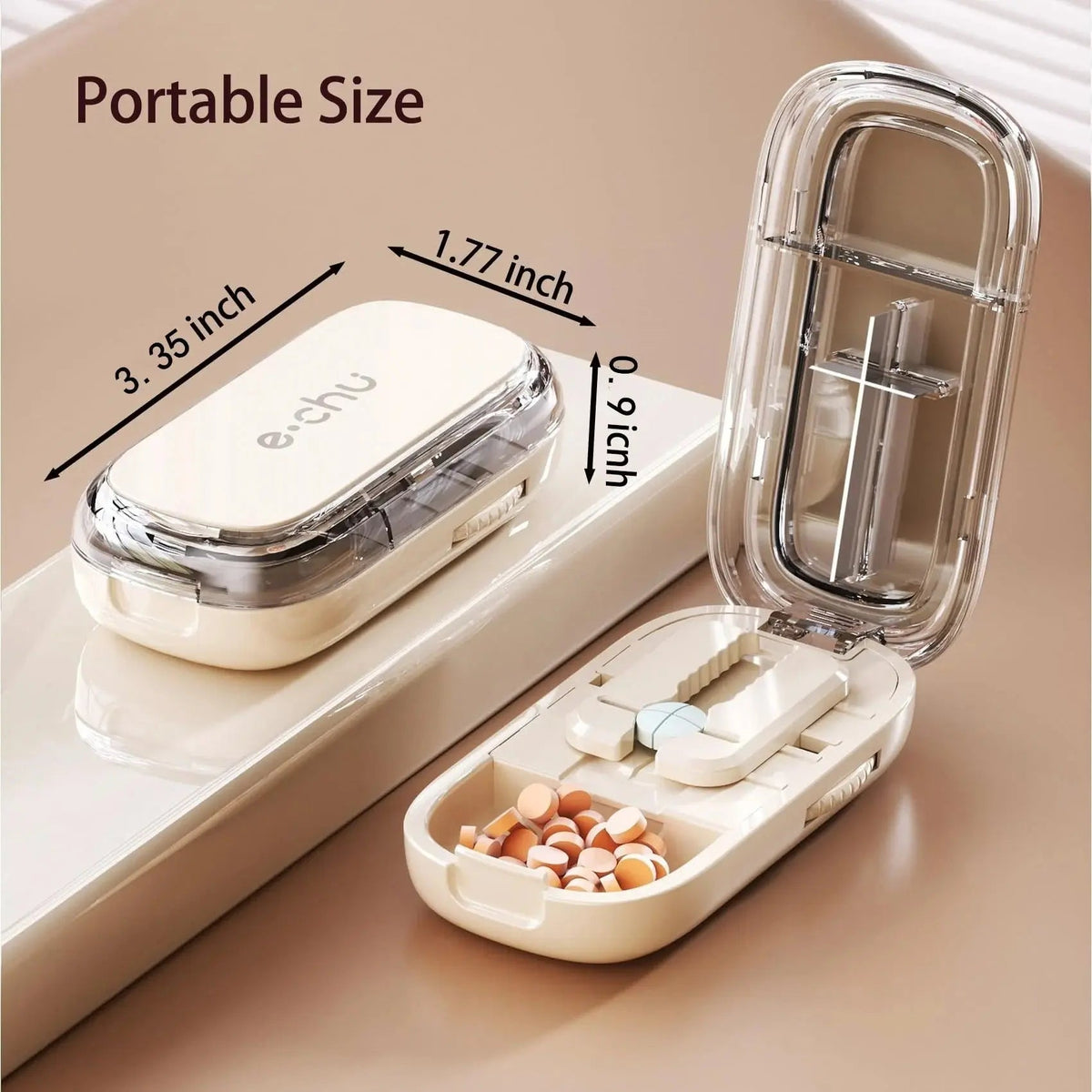 Adjustable Precision Pill Cutter with Stainless Steel Blade