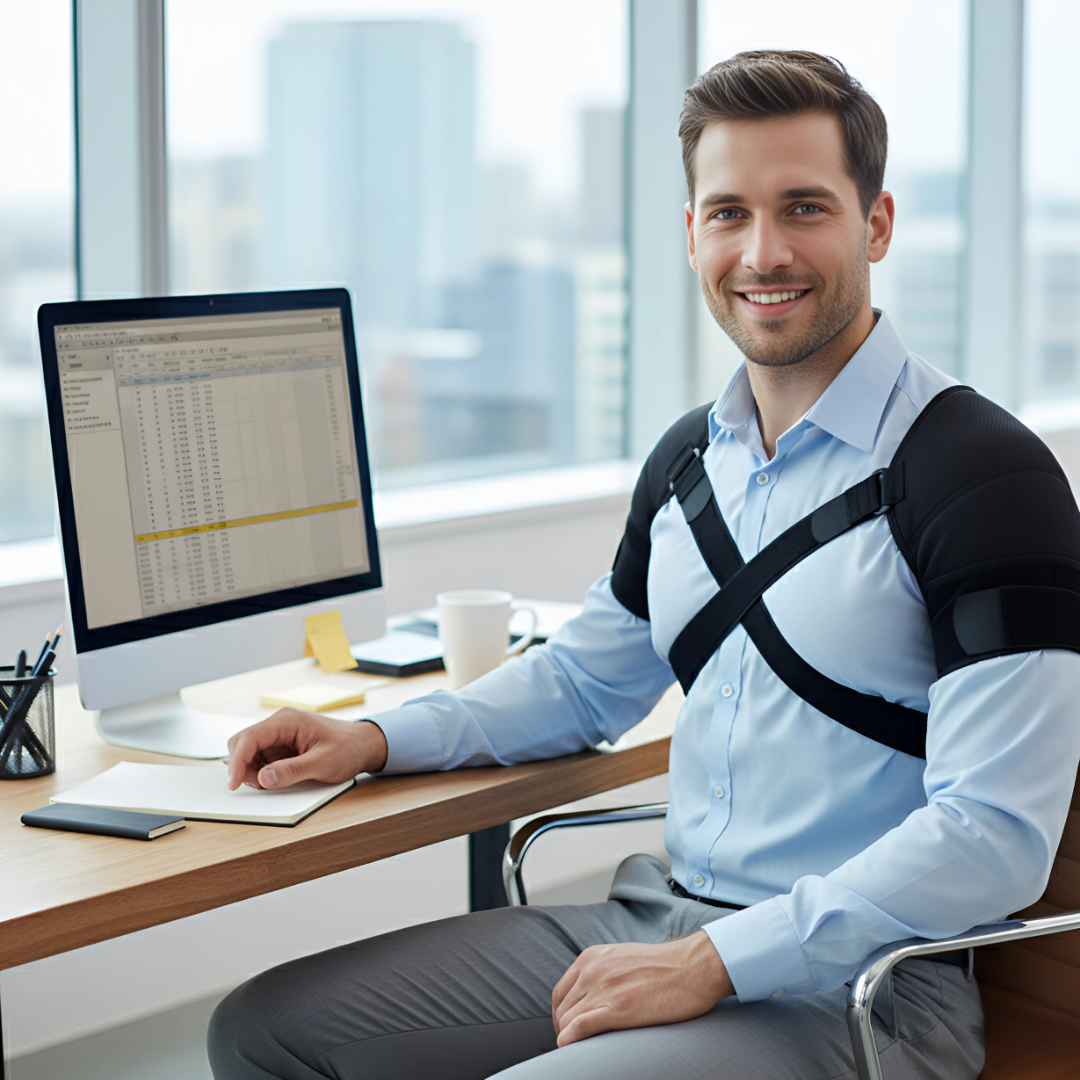 Adjustable Shoulder Support Brace with Mesh Compression