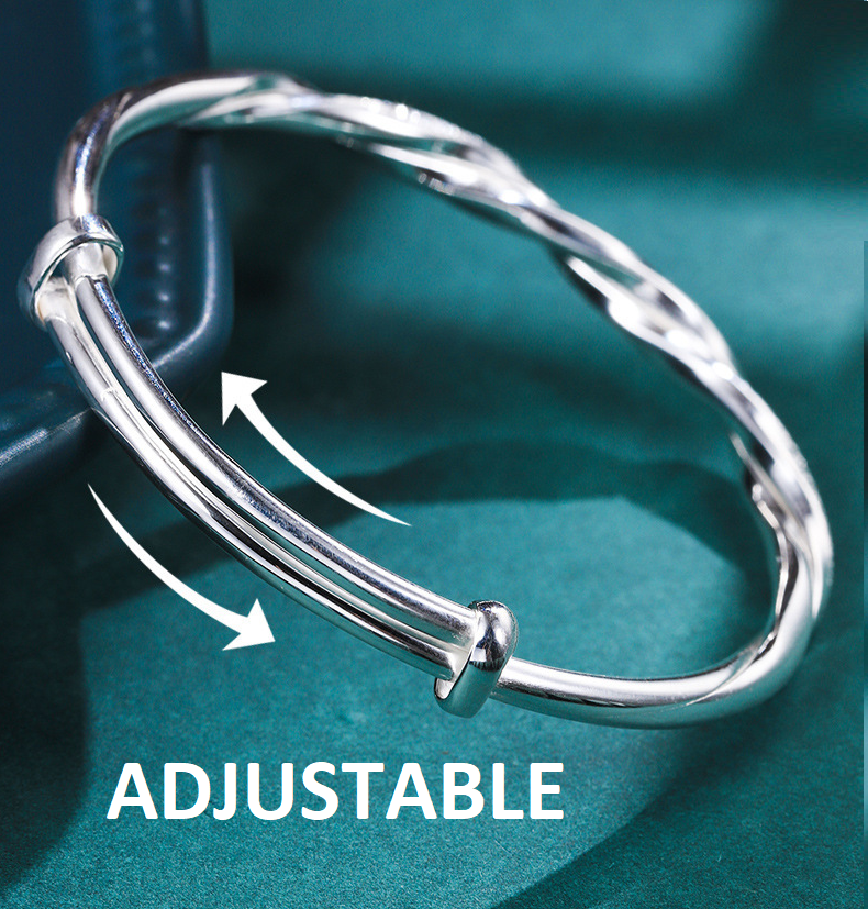 Adjustable Twisted Sterling Silver Bracelet