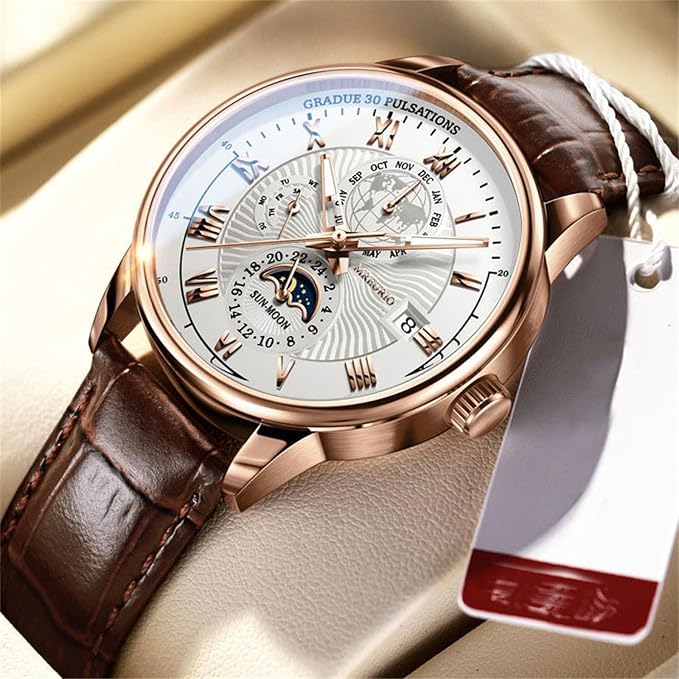 Automatic Mechanical Moonphase Stainless Steel Watch