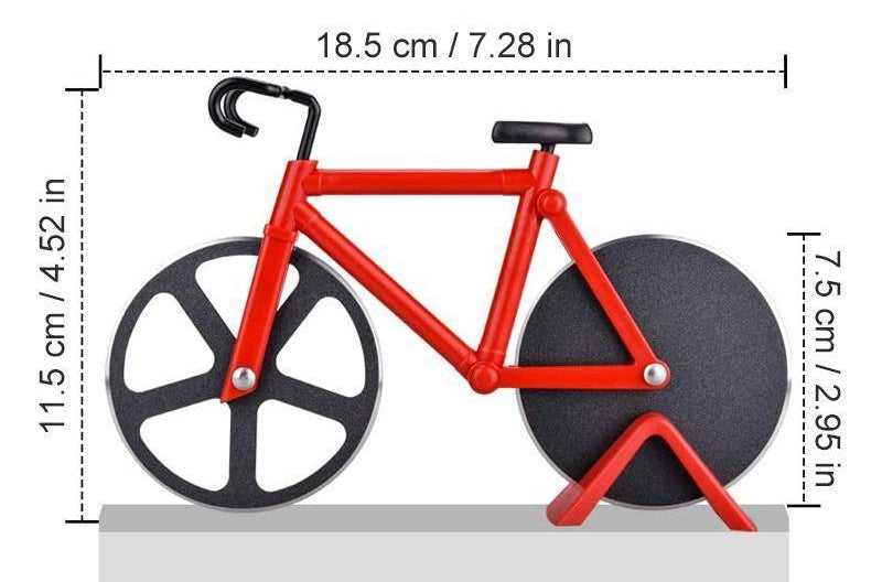 Bicycle Style Wheel Pizza Cutter with Stainless Steel Blades