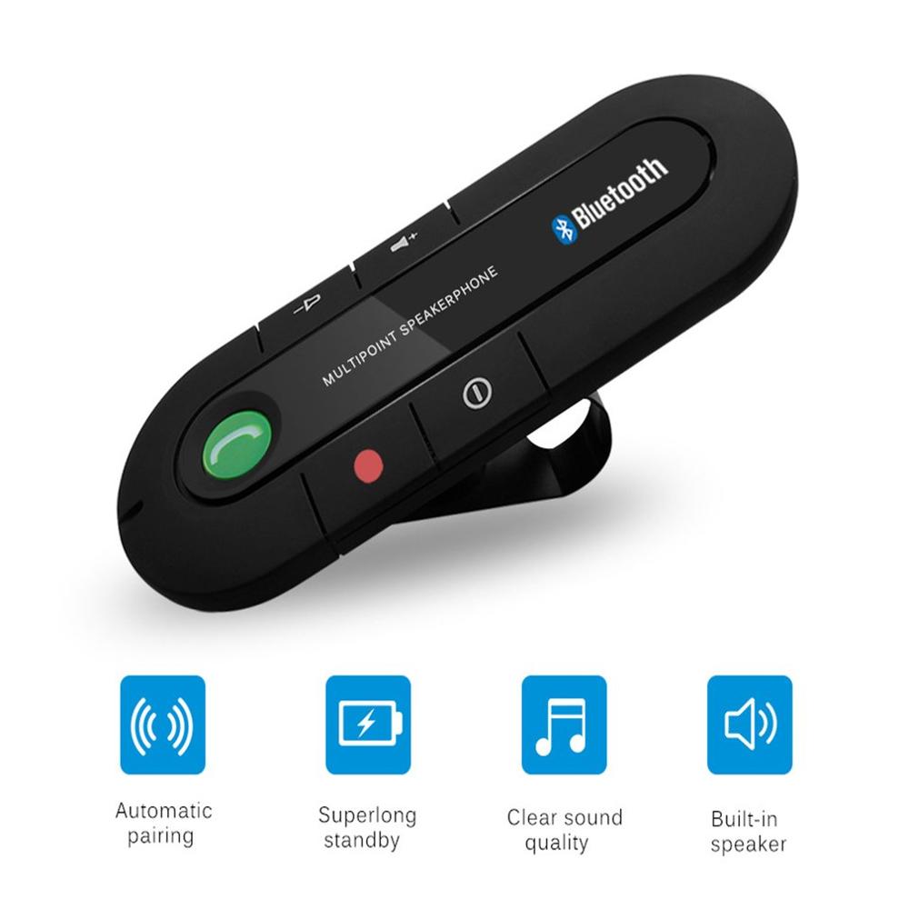 Bluetooth Hands Free Car Speakerphone with Visor Clip