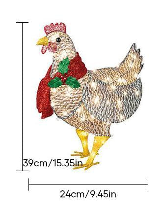 Christmas Chicken Garden Decoration With Scarf