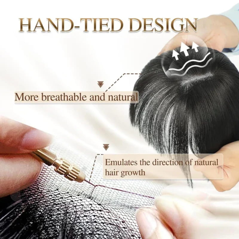 Clip In Hair Topper with Natural Bangs for Women