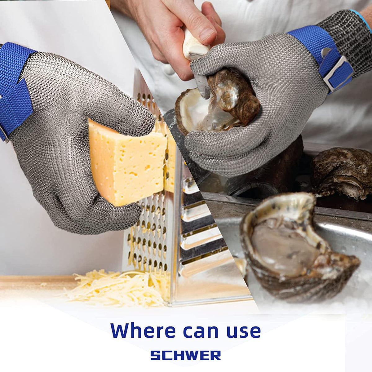 Cut Resistant Stainless Steel Mesh Safety Glove for Food Preparation