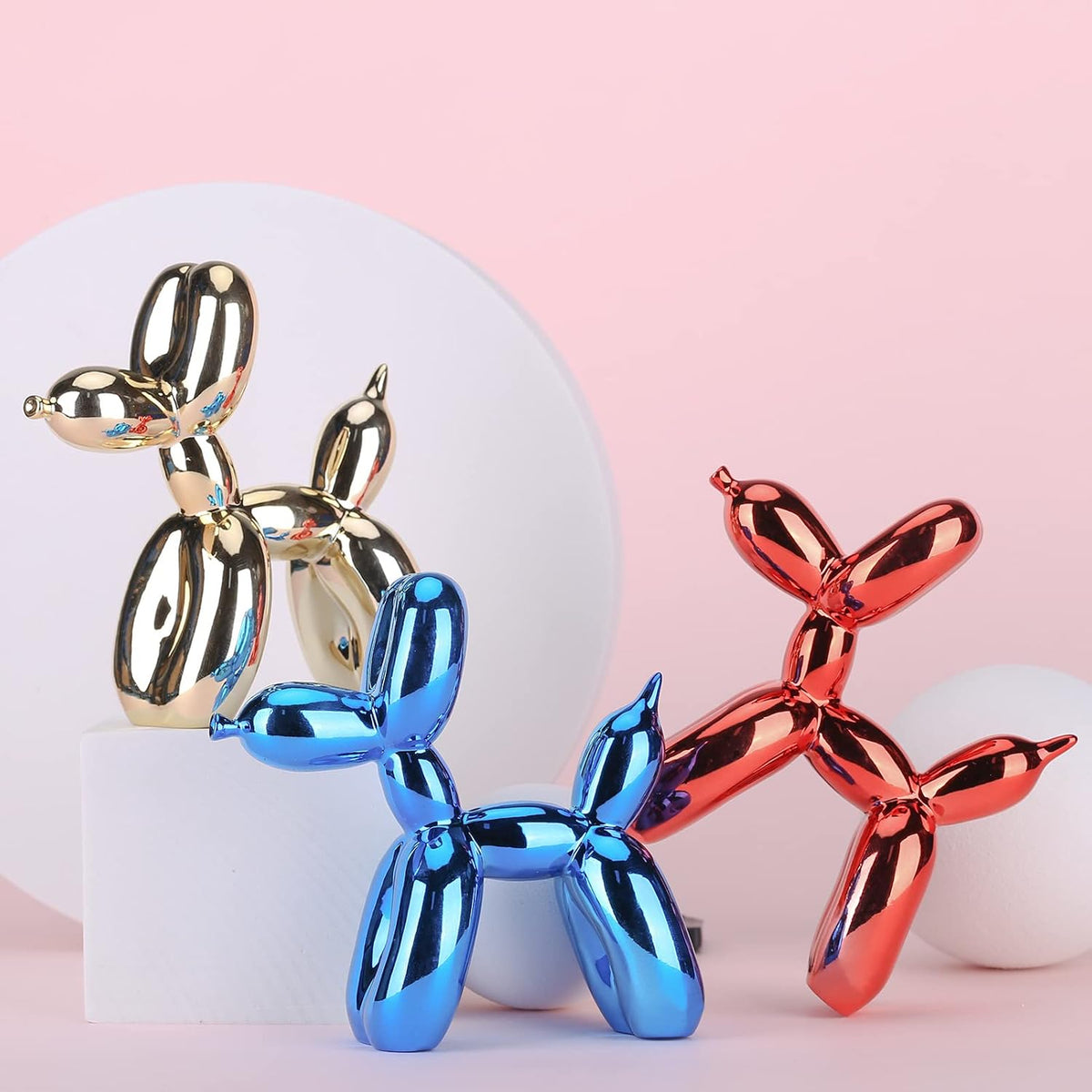 Electroplated Balloon Dog Decorative Resin Sculpture