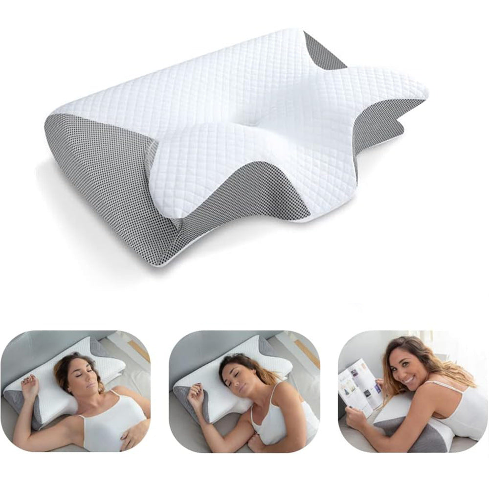 Ergonomic Contour Memory Foam Pillow for Head and Neck Support