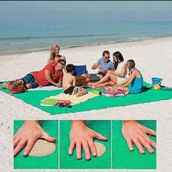 Extra Large Sand Resistant Beach Mat 200 x 200 cm Foldable Ground Sheet