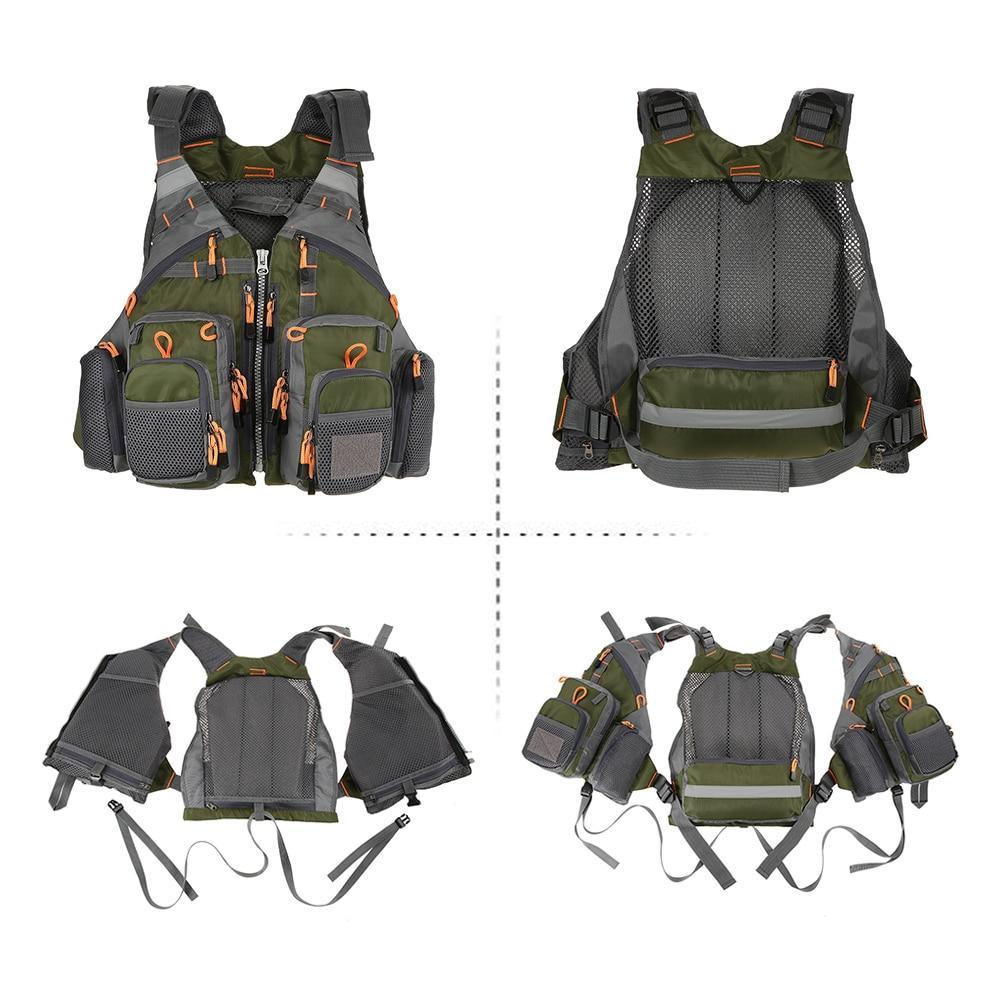 Fishing Life Vest with Multi Pocket Storage and Adjustable Fit