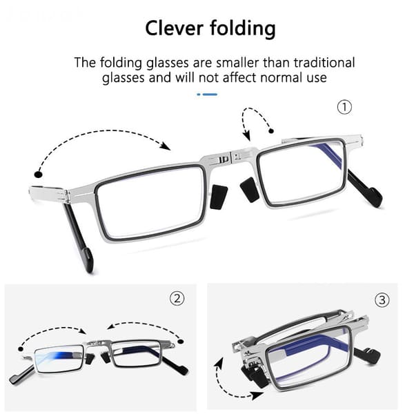 Foldable Blue Light Reading Glasses with Screwless Frame