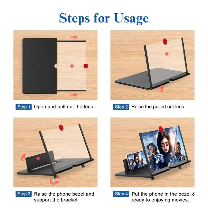 Foldable HD Phone Screen Magnifier for Smartphones