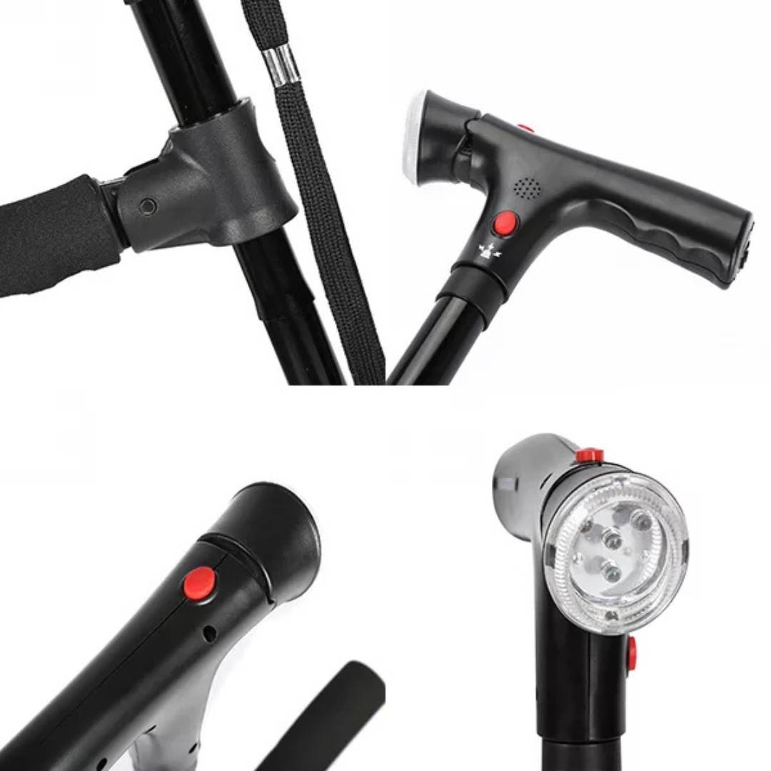 Folding Adjustable Walking Cane Lightweight Collapsible Support