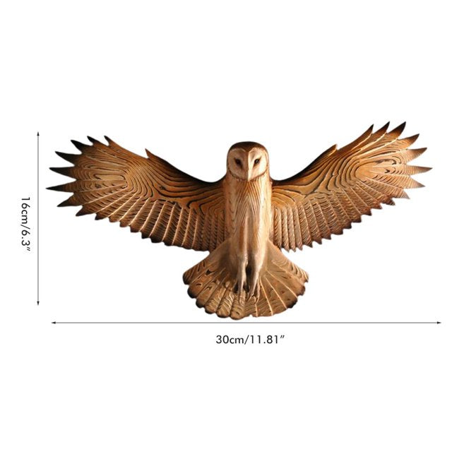 Handcrafted Wooden Owl Wall Art Hanging Decoration