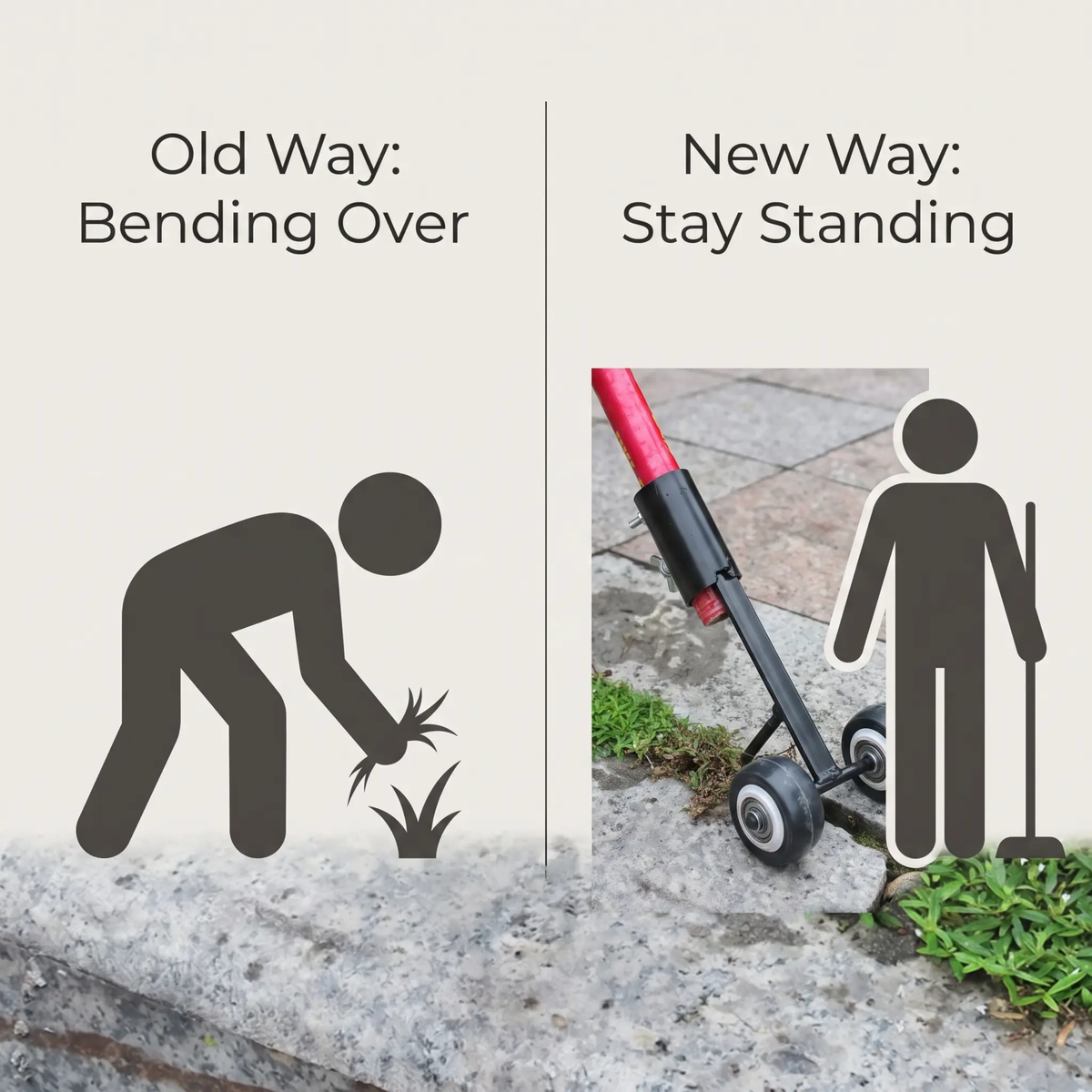 Handheld Double Hook Gap Weeder Tool