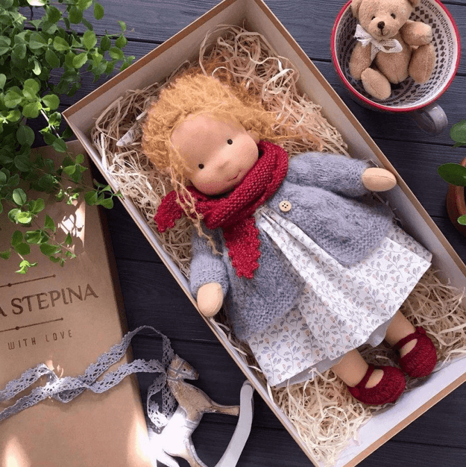 Handmade Waldorf Style Cuddle Doll for Imaginative Play