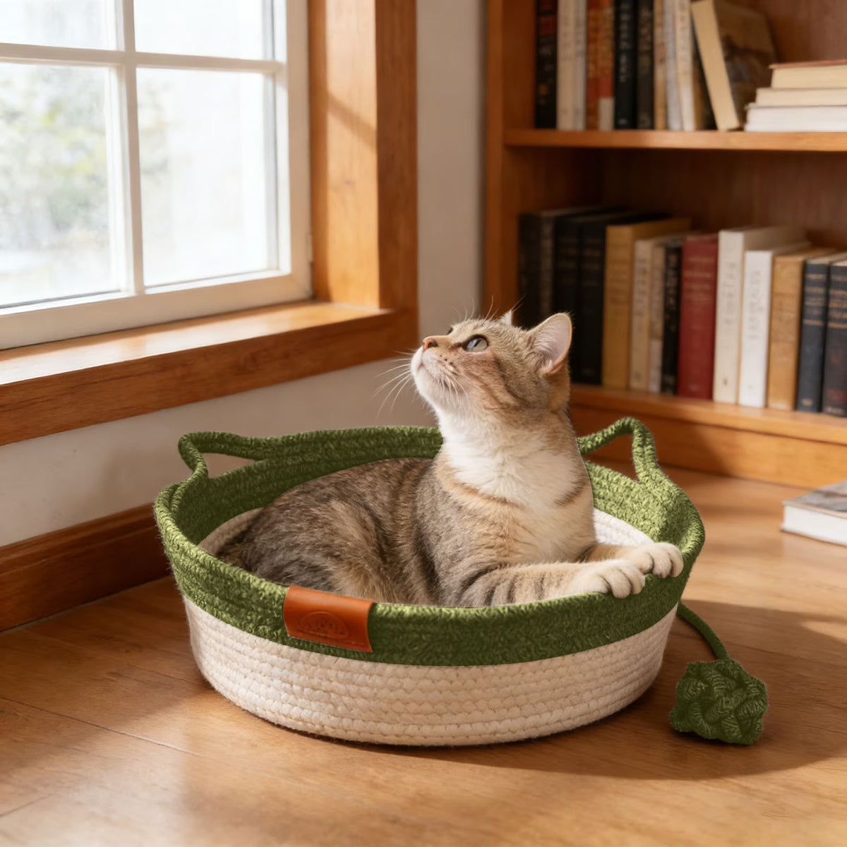 Handwoven Cotton Rope Cat Bed Basket