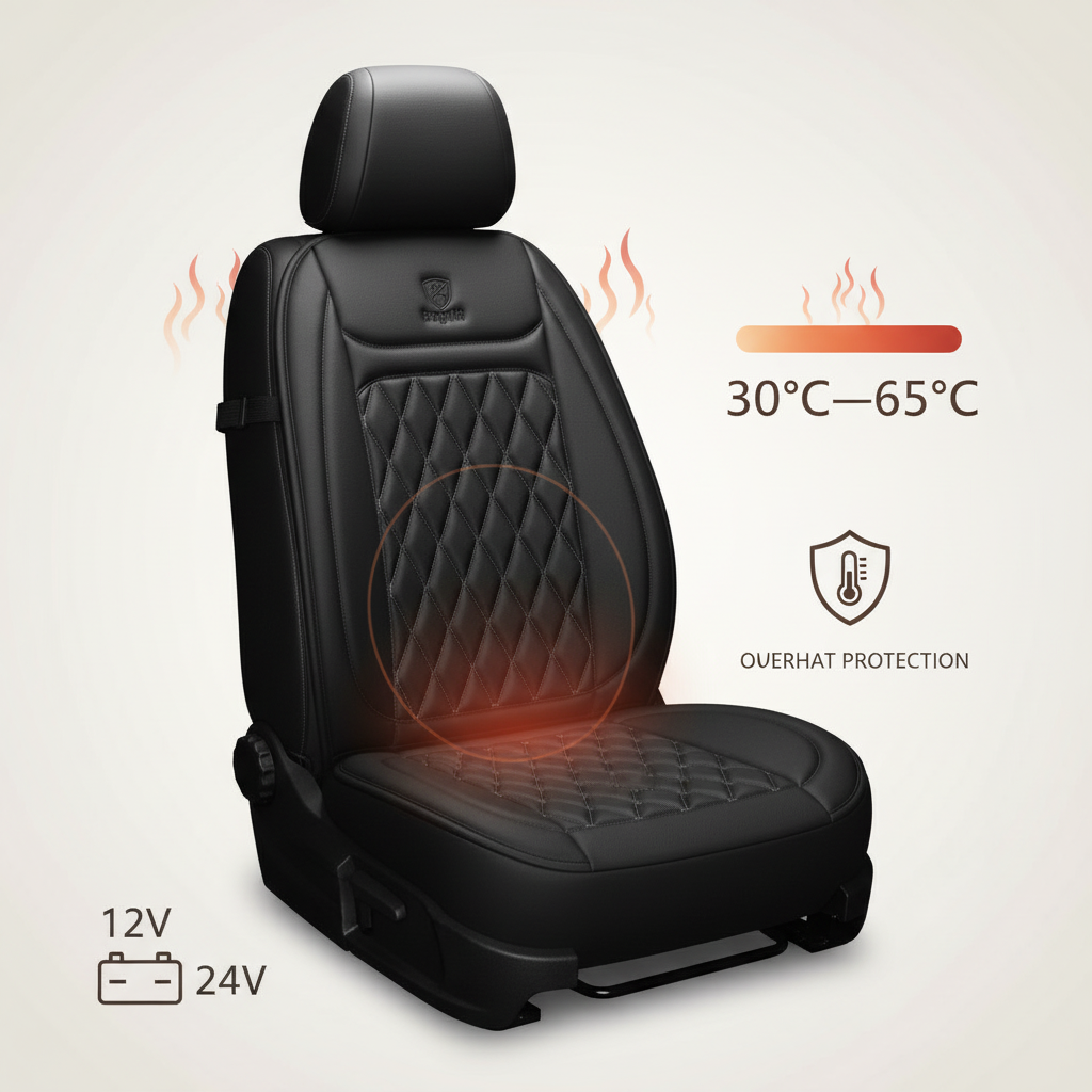 Heated Seat Cushion with Adjustable Temperature for Cars and Office Chairs