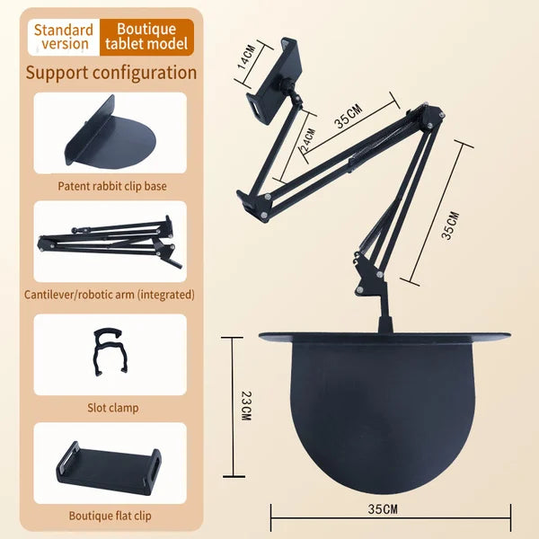 Hidden Retractable Bedside Phone Holder Adjustable Desk Mount
