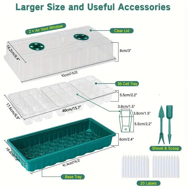 Indoor Seed Starter Kit with LED Grow Light and 36 Cell Propagation Tray