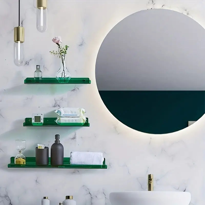 Industrial Floating Wall Shelf MDF Metal Supports