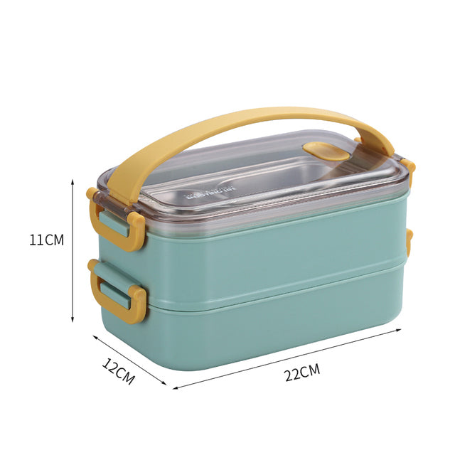 Insulated Stainless Steel Bento Lunch Box with Leakproof Compartments