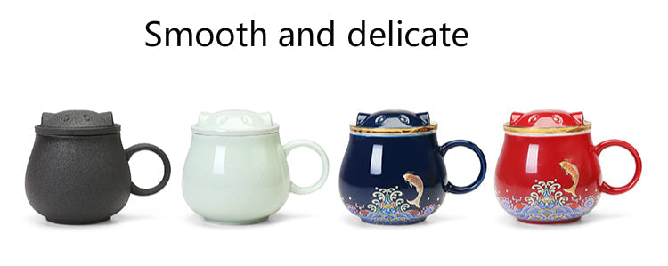 Japanese Porcelain Tea Infuser Mug with Lid