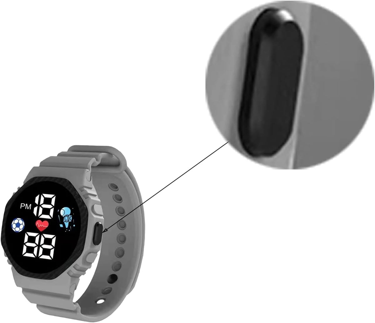 Kids Waterproof LED Digital Watch with Calendar Display