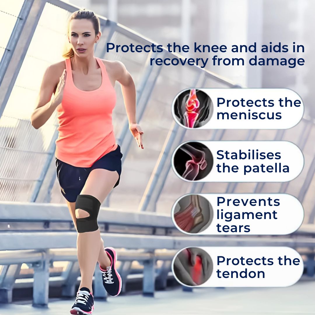 Knee Support Brace with Compression Springs and Adjustable Straps