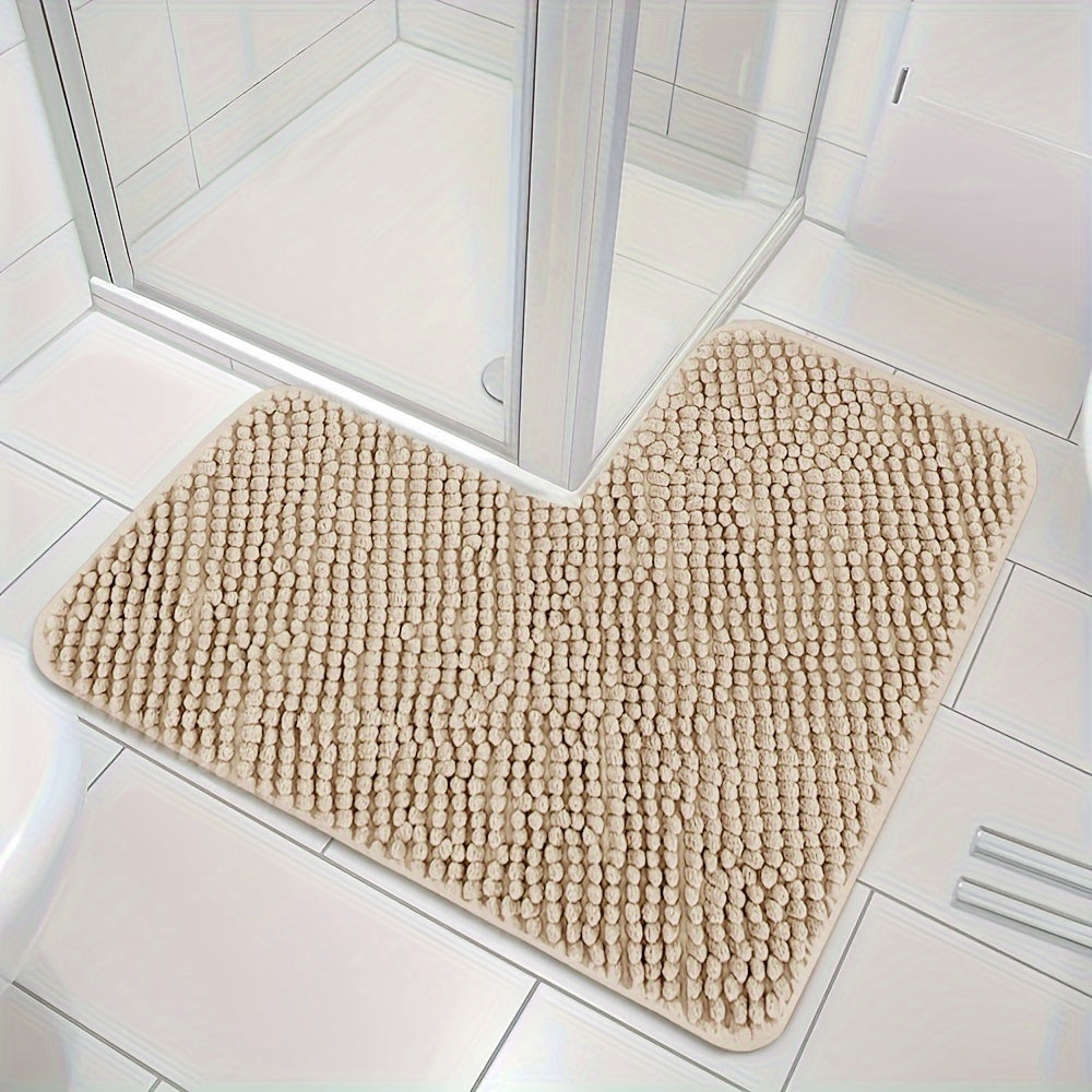 L Shaped Corner Bath Mat Non Slip Soft Shower Rug