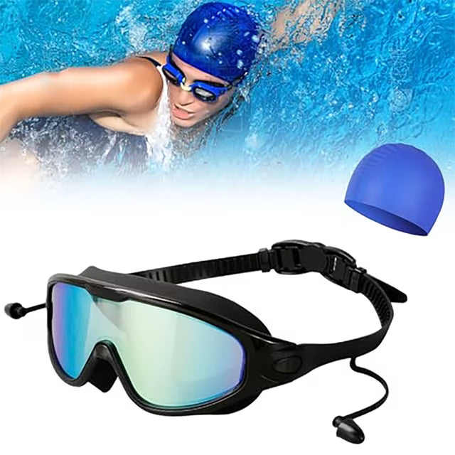Leak Resistant Swim Goggles with Anti Fog Wide View Lenses