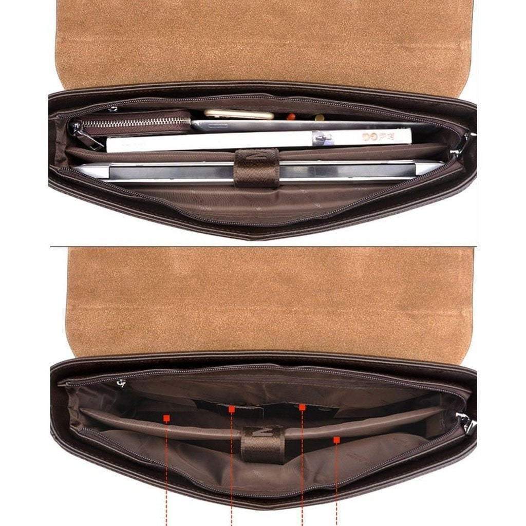 Leather Laptop Briefcase Shoulder Business Bag