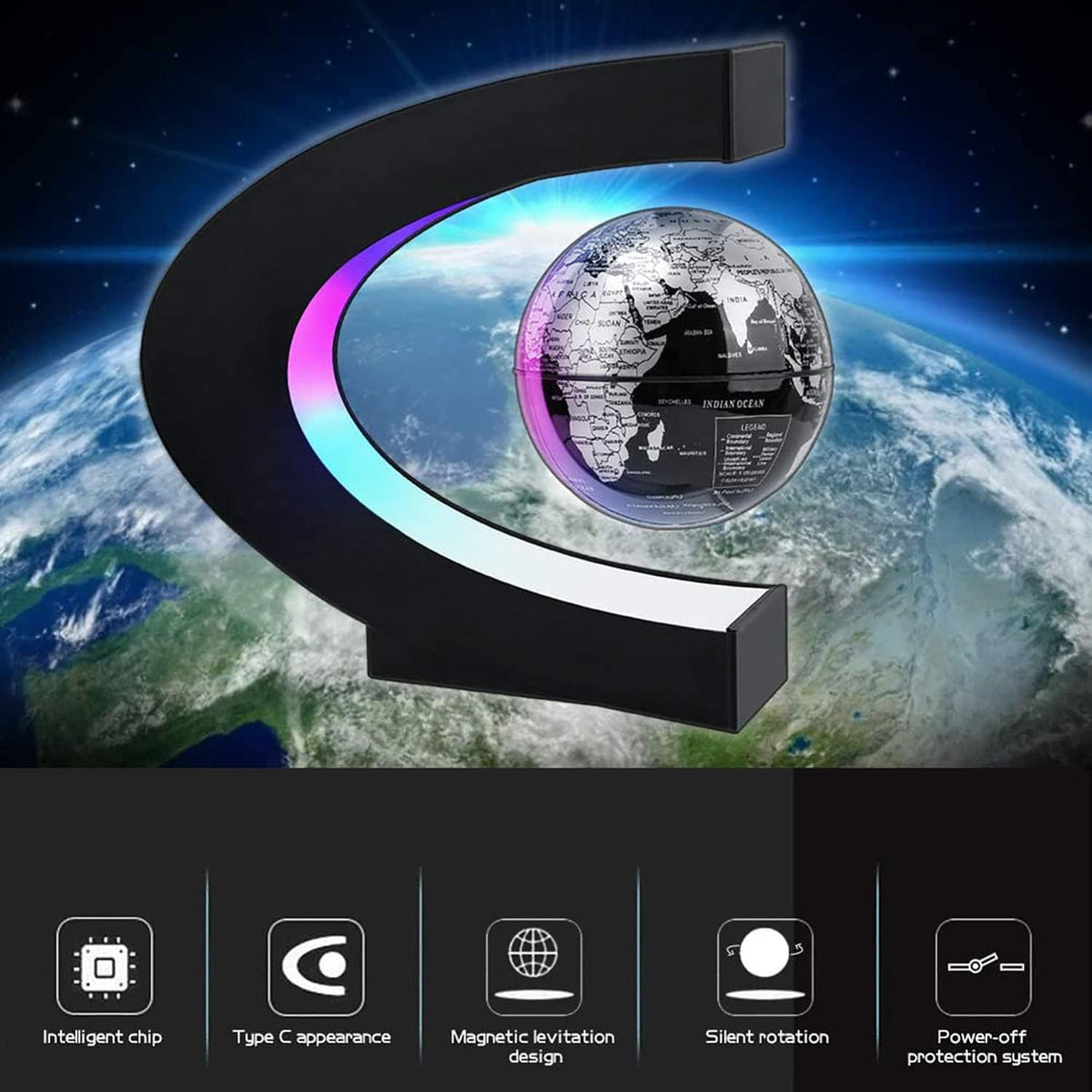Magnetic Floating LED World Globe Lamp