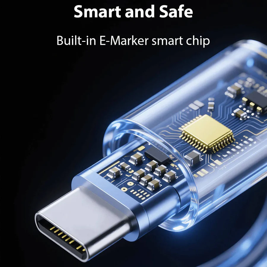 Magnetic Self Coiling Fast Charging Cable with Braided Design