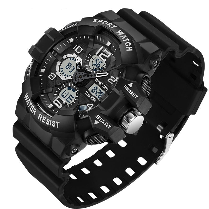 Military Waterproof Digital Sports Watch with Resin Strap