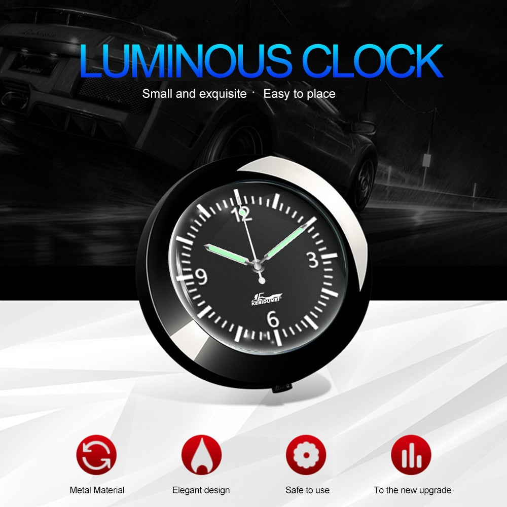 Mini Stick On Car Dashboard Quartz Clock with Luminous Display