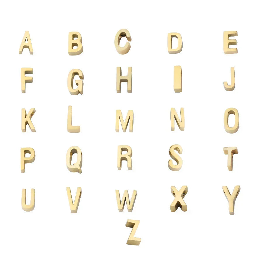 Minimal Stainless Steel Initial Letter Pendant Necklace