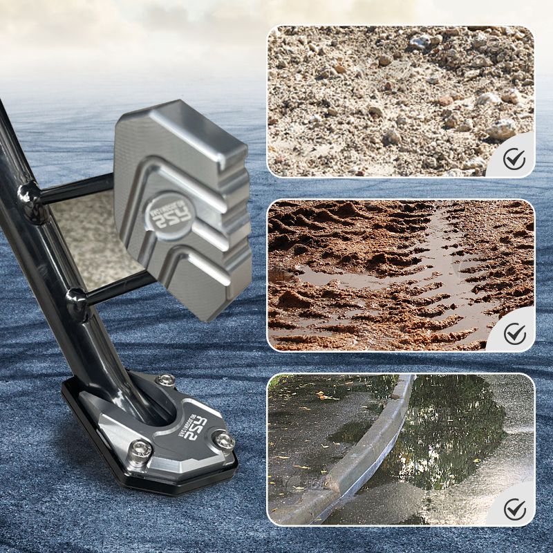 Motorcycle Kickstand Extension Pad Aluminum Side Stand Plate
