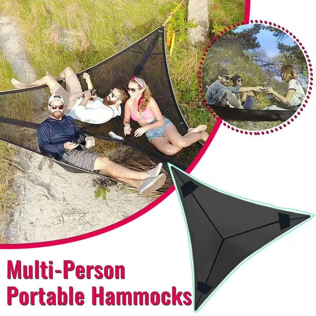 Multi Person Camping Hammock with Three Point Anchor Support