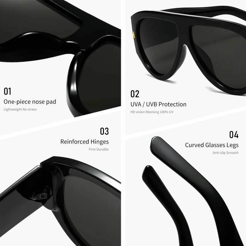 Oversized UV400 Aviator Sunglasses for Women