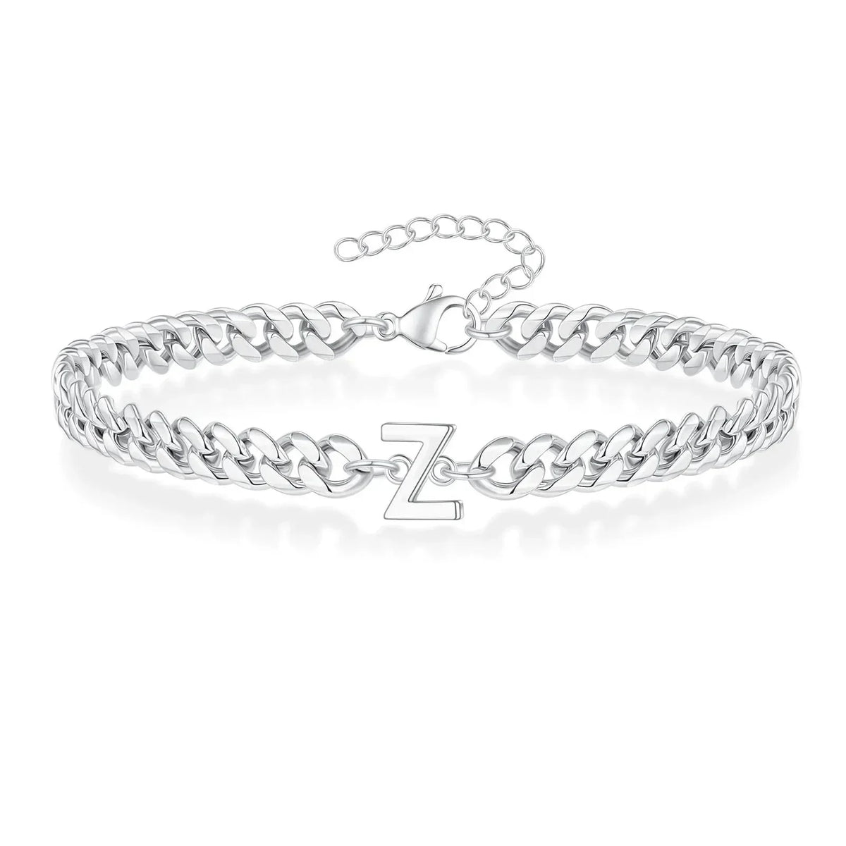 Personalized Initial Cuban Chain Bracelet for Couples