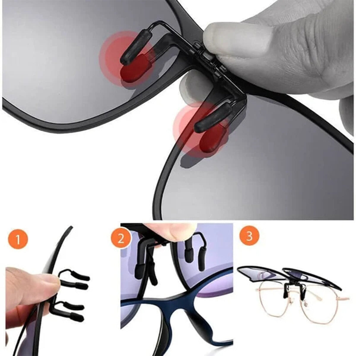 Polarized Flip Up Clip On Sunglasses for Eyeglasses