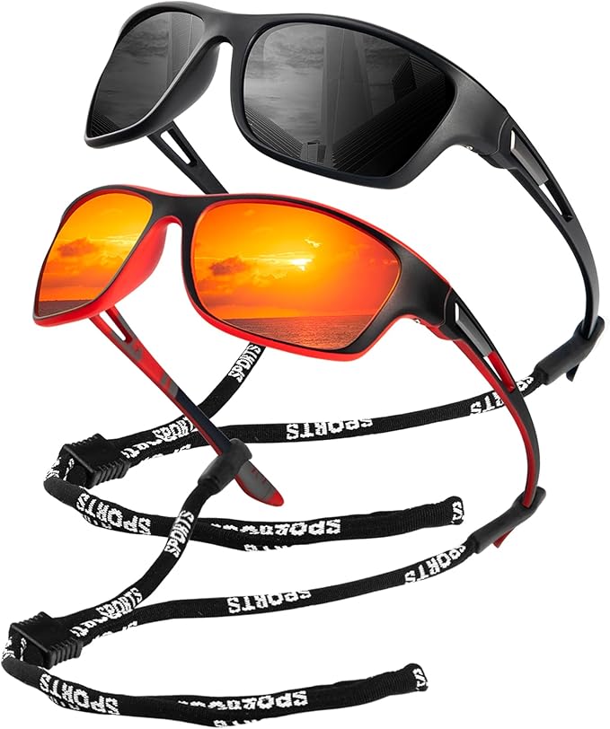 Polarized UV400 Wraparound Sports Sunglasses for Cycling Running and Outdoor Activities