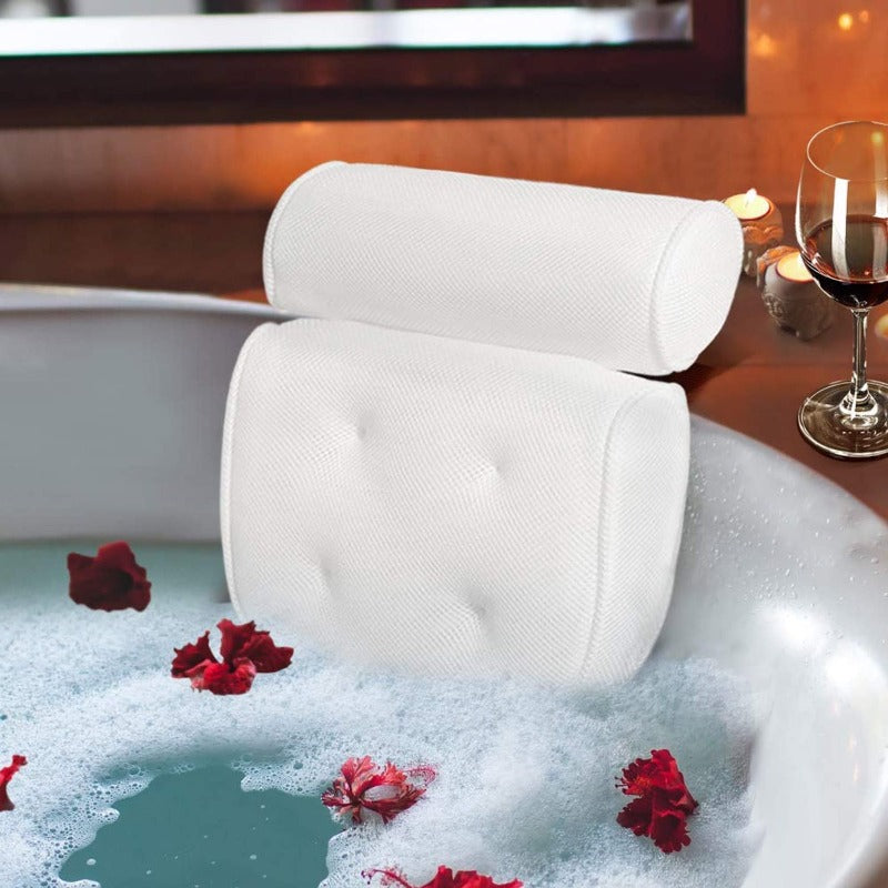 Premium Bath Pillow With Neck Support And Suction Cups