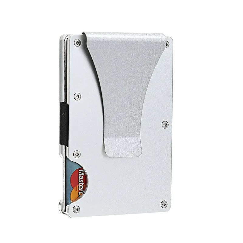Slim RFID Blocking Titanium Card Holder Wallet with Money Clip