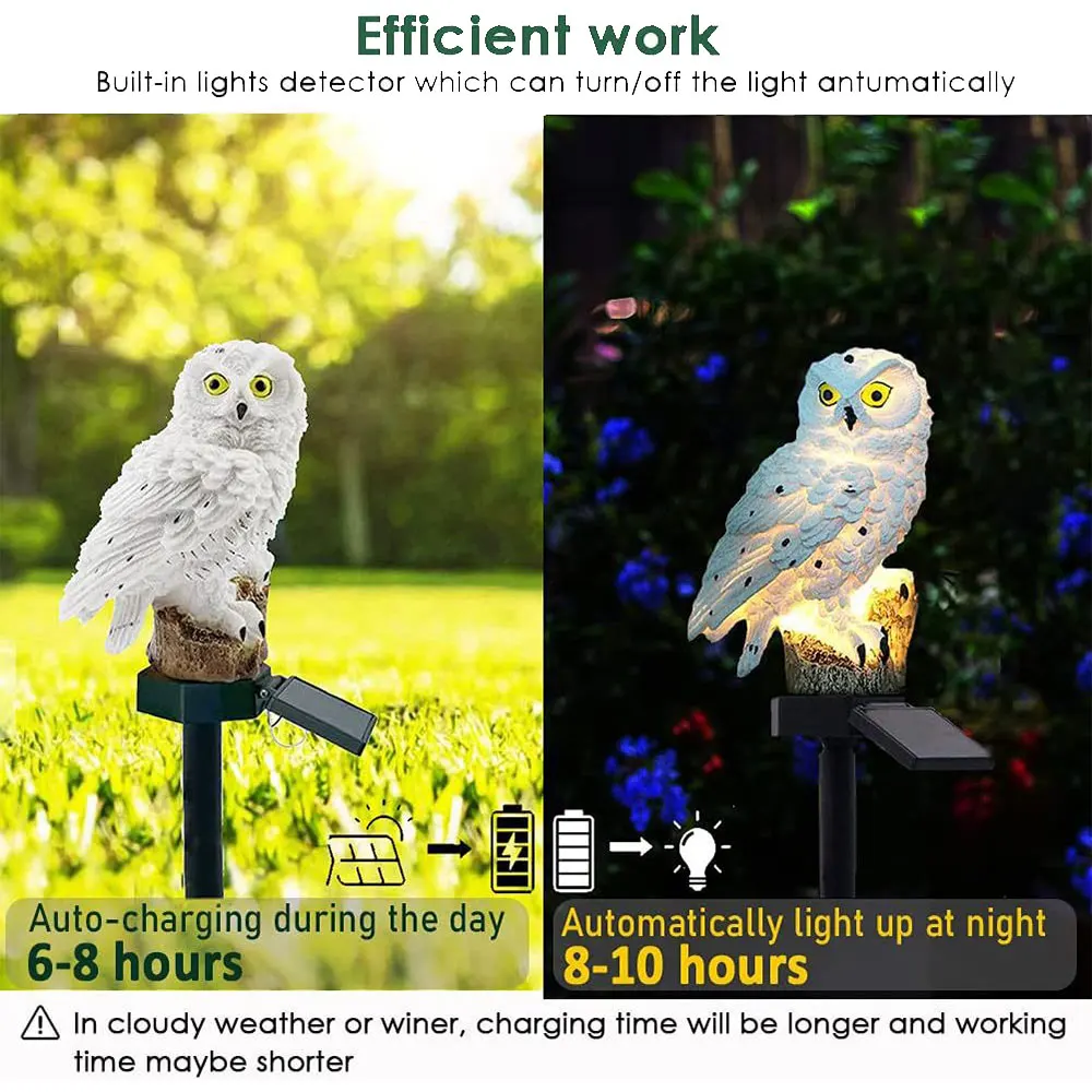 Solar Owl Garden Light with Waterproof Outdoor LED