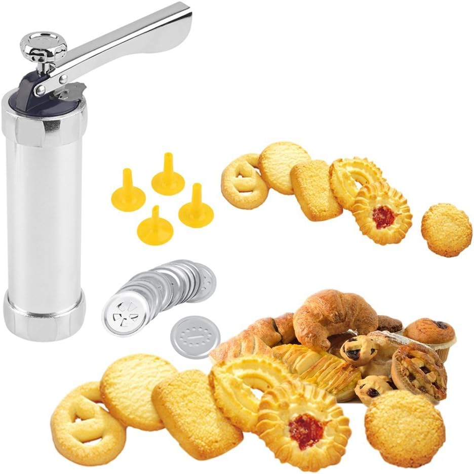 Stainless Steel Cookie Press with Decorating Discs